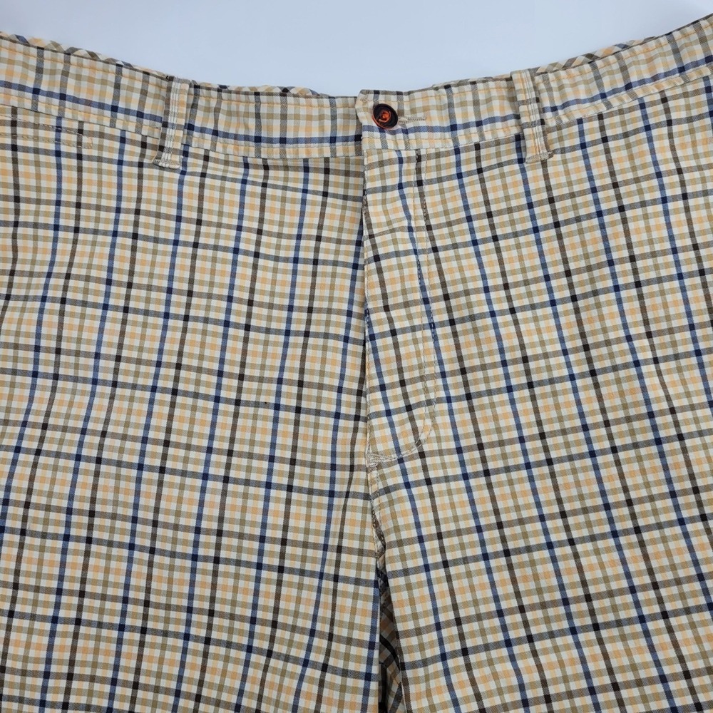 Tommy Bahama Mens 38 Plaid Tech Shorts Tan Blue Orange Stretch Marlin Golf - Picture 6 of 11